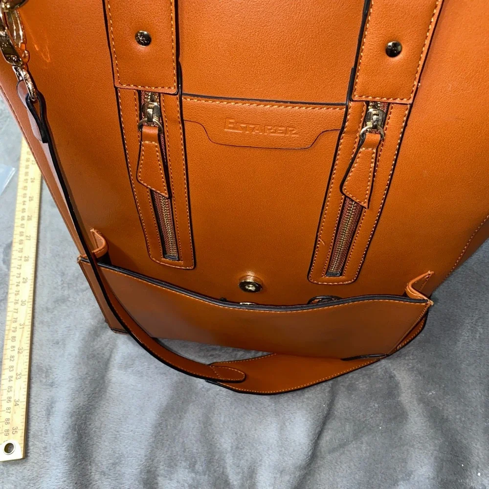 Estarer Womens Business Briefcase Laptop Backpack PU Leather Briefcase Bag